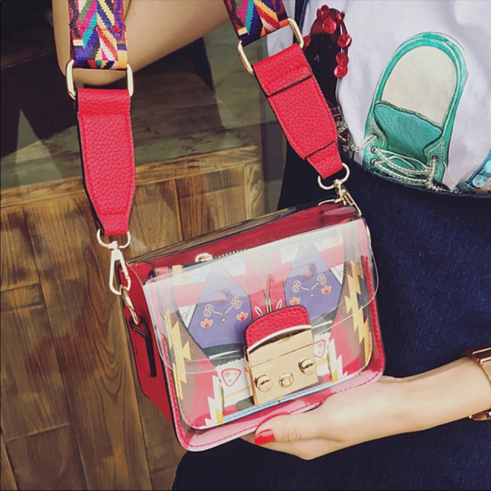 Small clear bag with boho strap - Picture 3 of 8